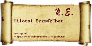 Milotai Erzsébet névjegykártya