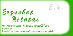 erzsebet milotai business card
